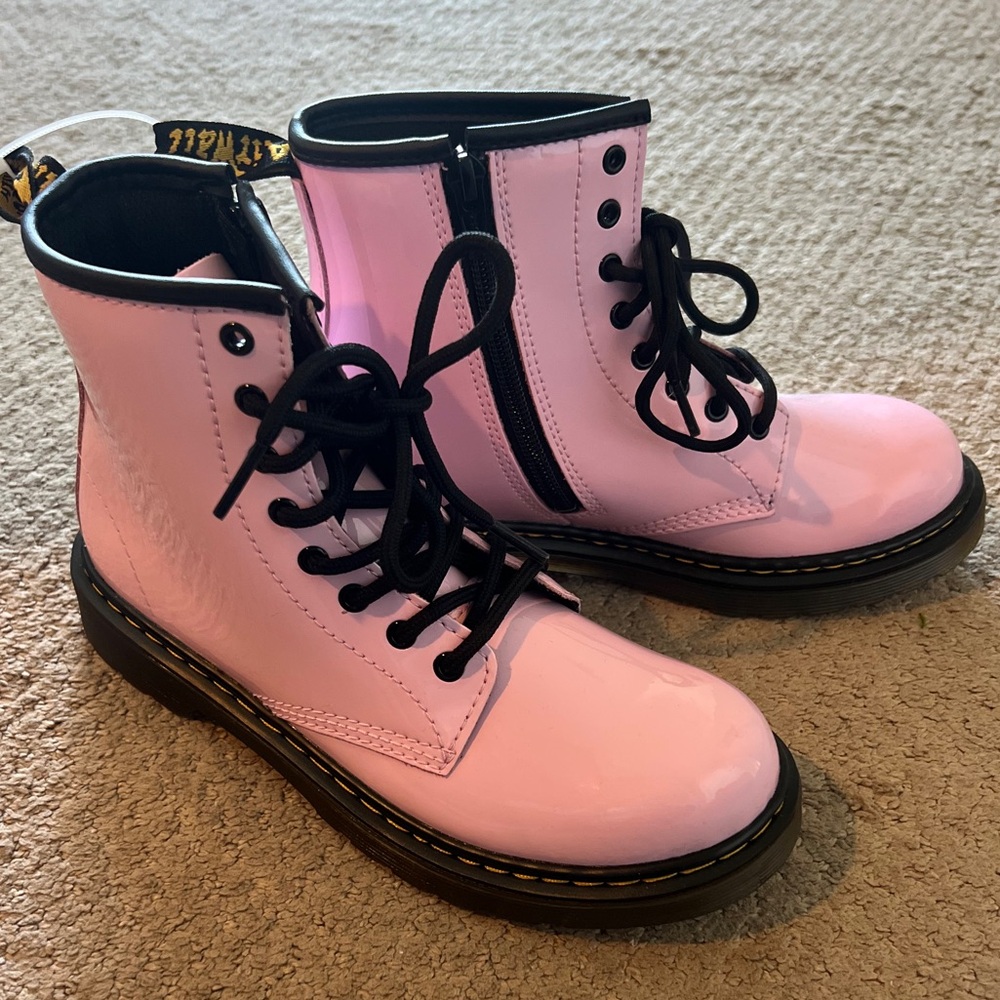 Dr. Martens Light Pink Combat Boots-GIRLS 3